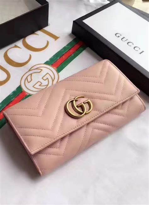 gucci pink leather wallet|gucci marmont leather wallet.